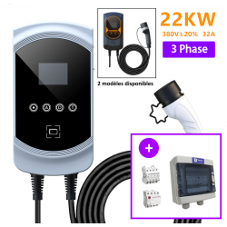 Câble pour borne recharge EV Auto électrique 32A 22KW Triphasé IEC 62196  Type 2