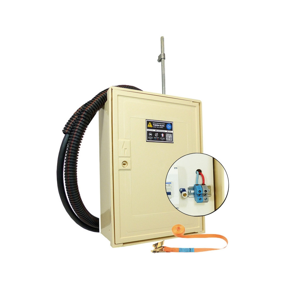 Coffret de chantier monophasé 3/6/9 kVA avec bornier IP2X pour raccordement sur poteau EDF