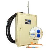 Coffret de chantier monophasé 3/6/9 kVA avec 2 prises électriques pour raccordement sur poteau EDF