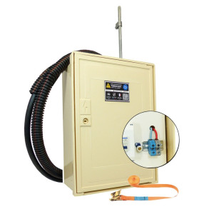 Coffret de chantier complet monophasé 12 kVA avec bornier IP2X pour raccordement sur poteau EDF