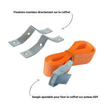 Sangle et fixations pour poteau électrique