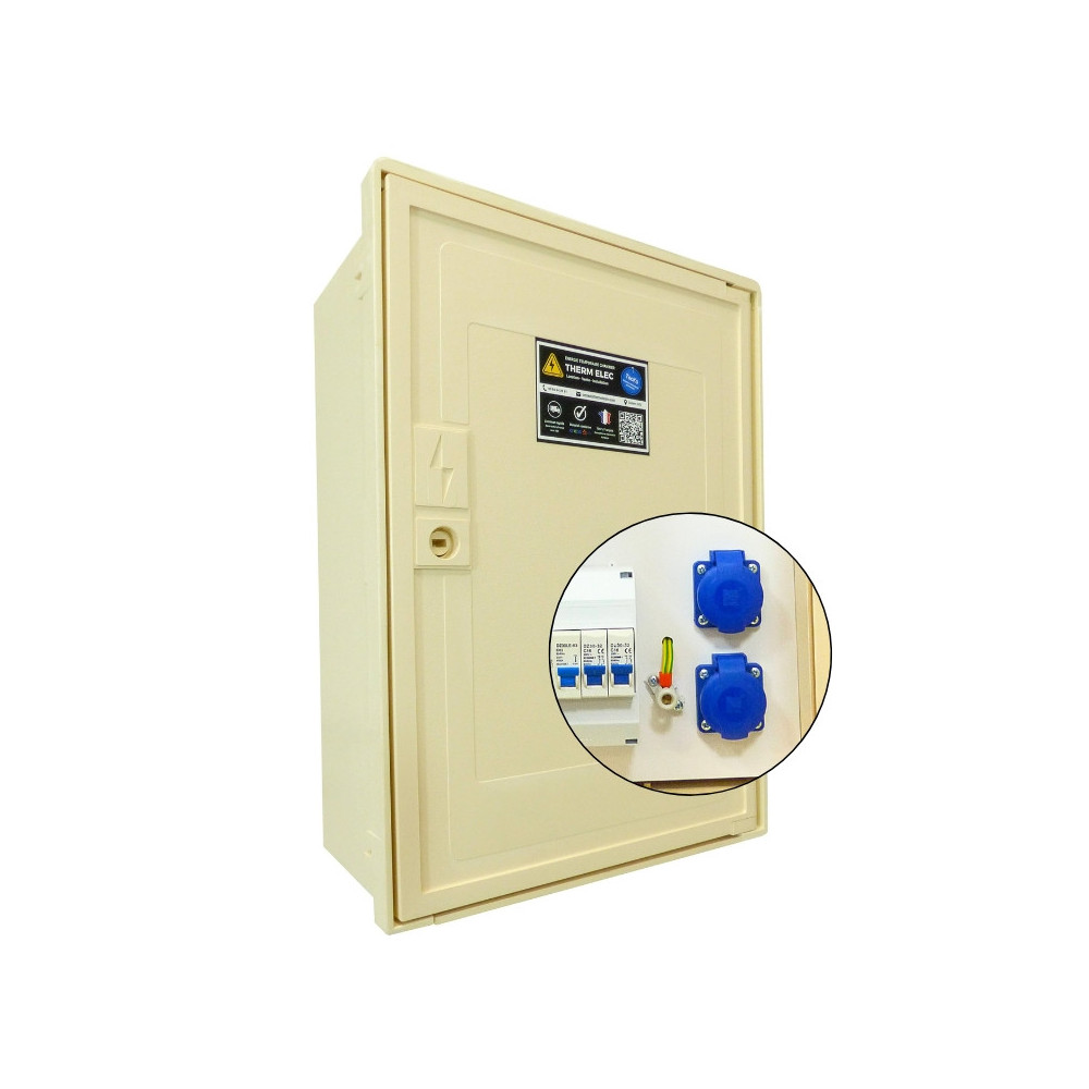 Coffret de chantier ENEDIS monophasé 12 kVA avec 2 prises