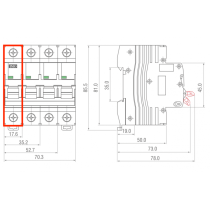 Disjoncteur 4,5 kA - 1P+N - Courbe C