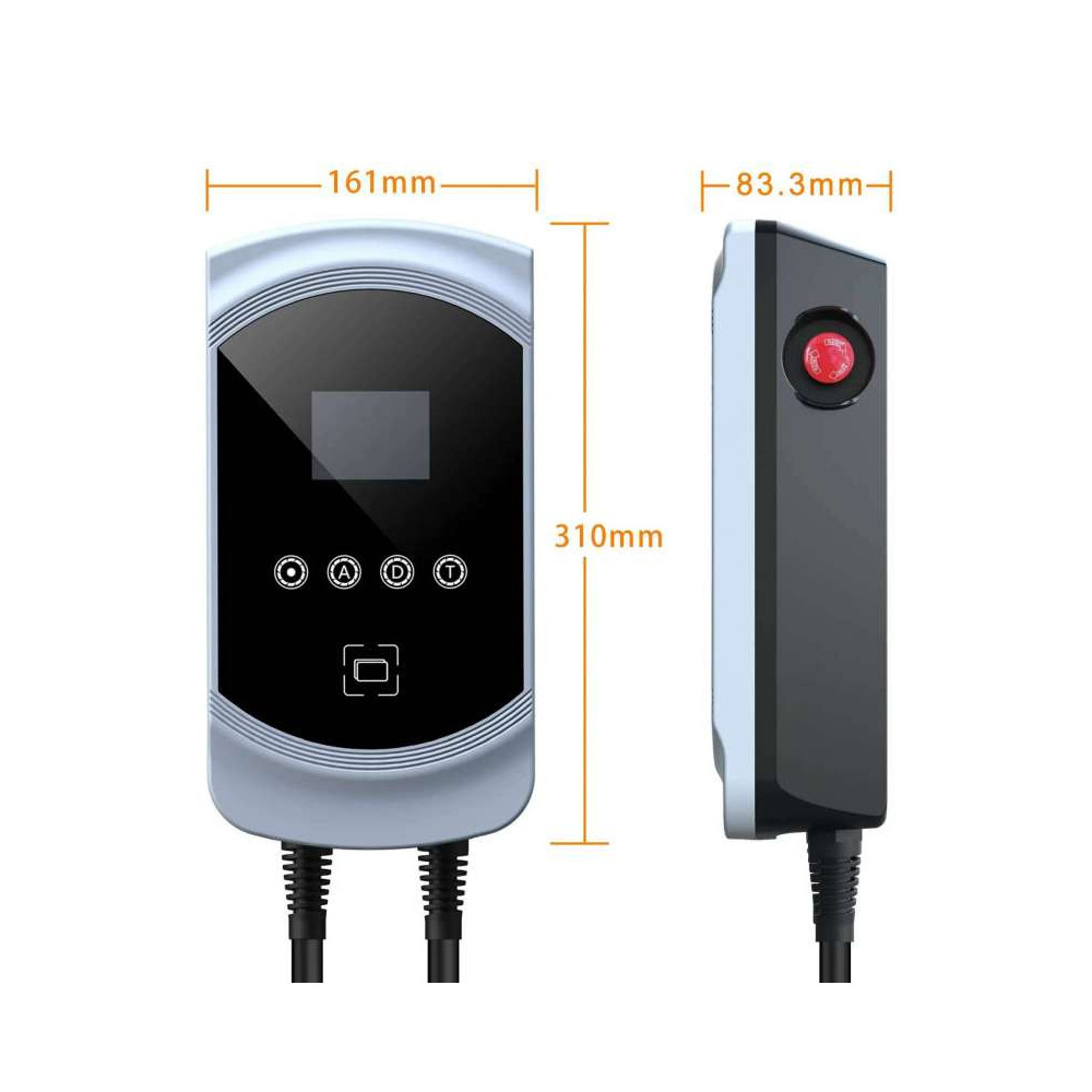 Borne Recharge Véhicule Électrique Dé 11kW | Wallbox Mobile Avec RFID & Adaptateurs - Type 2