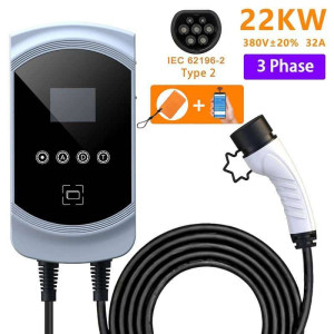 Borne de recharge connectée triphasé 22 KW - Mode 3 - Prise type 2 ...
