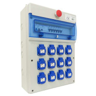 Coffret de distribution triphasé 400v avec 12 prises 16A
