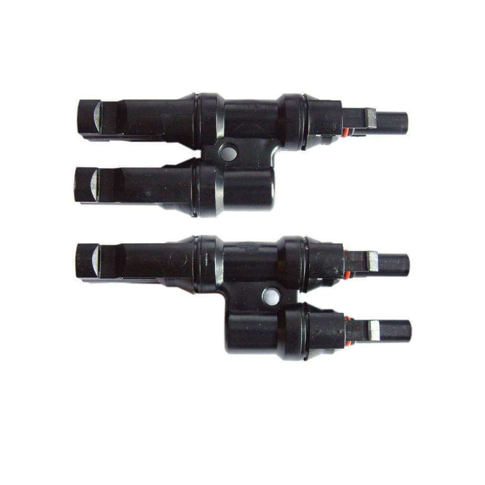 Paire de connecteurs MC4 2 entrées pour panneaux solaires