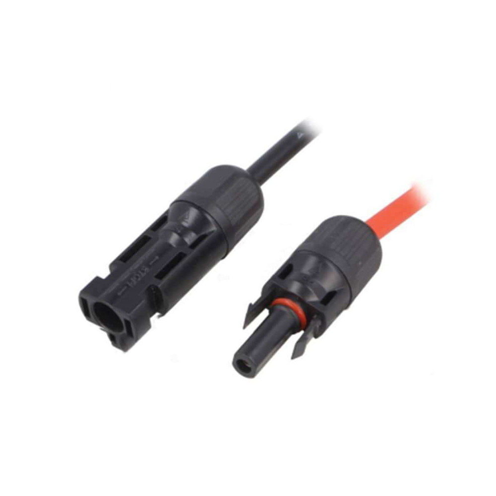 Jeu de 2 rallonges extension câble DC MC4 1 mètre Jeu de 2 rallonges extension câble DC MC4 1 mètre