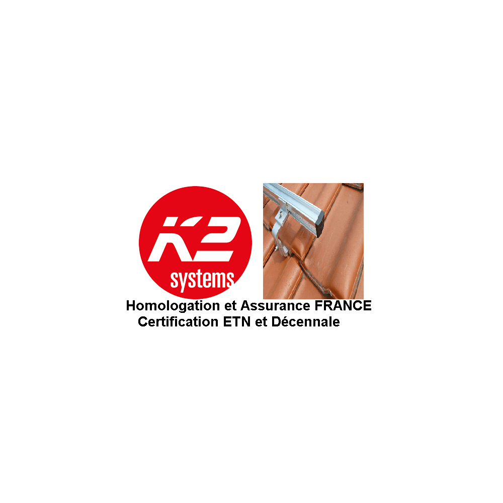 K2 Systems - Kit de fixation tuiles - 1x2 panneaux en portrait
