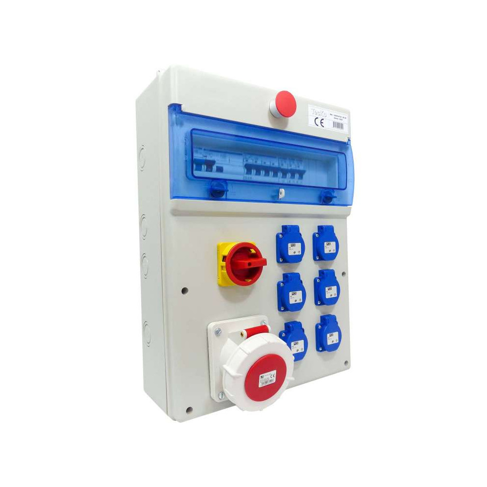 Coffret de distribution triphasé 400v avec prise 63A