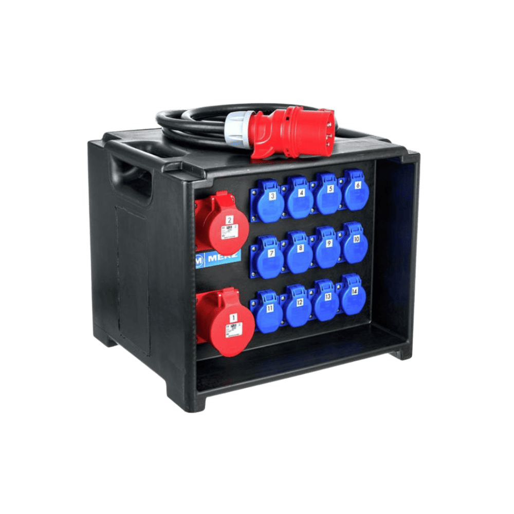 Coffret électrique événementiel triphasé 400v avec prise 32A Coffret électrique événementiel triphasé 400v avec prise 32A
