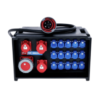 Coffret électrique événementiel triphasé 400v avec prises 63A et 32A