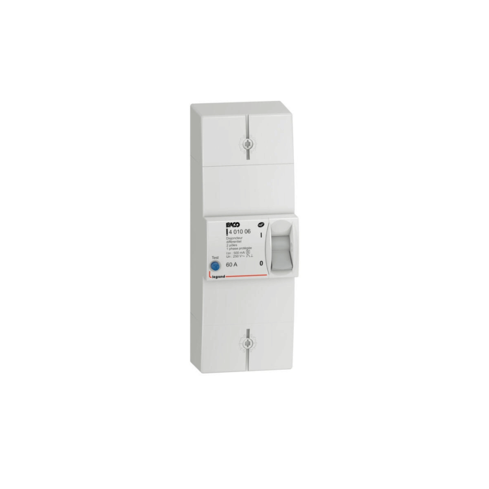 LEGRAND Disjoncteur de branchement Enedis bipolaire différentiel 500mA sélectif - 60A