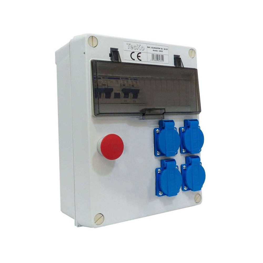 Coffret de distribution monophasé 230v avec 4 prises 16A