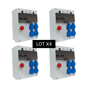 Lot de 4 coffrets de distribution ABS 230v 4 prises 16A