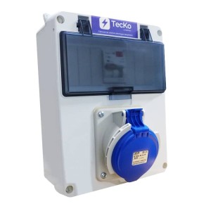 Coffret avec protections et prise 7 kW 32A monophasé