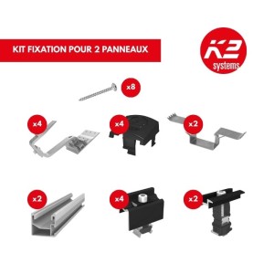 Kit fixation K2 Systems 2 panneaux portrait
