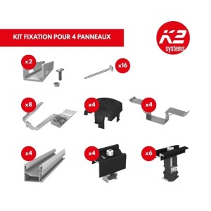 Kit fixation K2 Systems 4 panneaux portrait