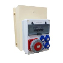 Coffret de distribution avec 1 prise 5P 63A et 4 prises 16A 2P+T