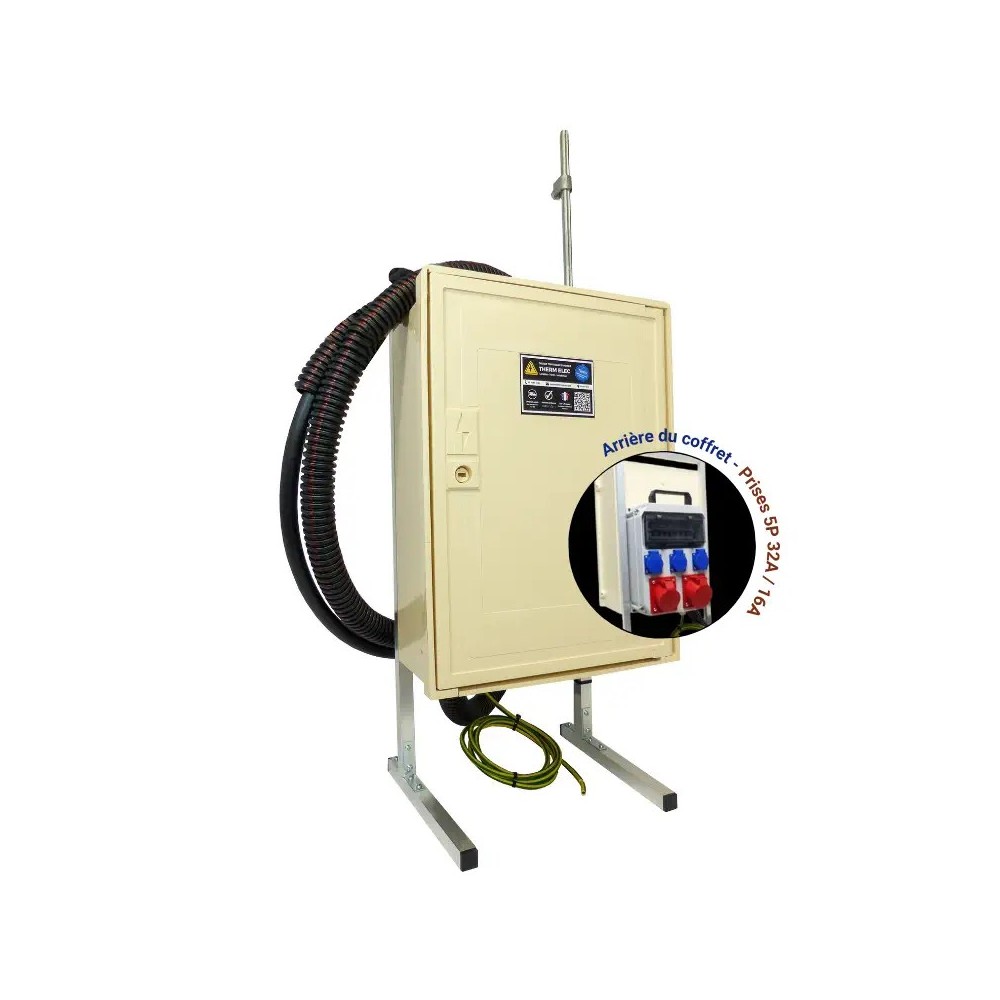 Coffret de chantier triphasé 18 kW pour raccordement souterrain ou aérien ENEDIS