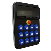 Coffret de distribution ABS noir triphasé 400v avec 12 prises 16A