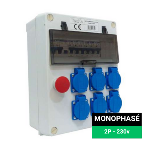 Coffret de chantier ABS monophasé 230V conforme norme NF C 15-100